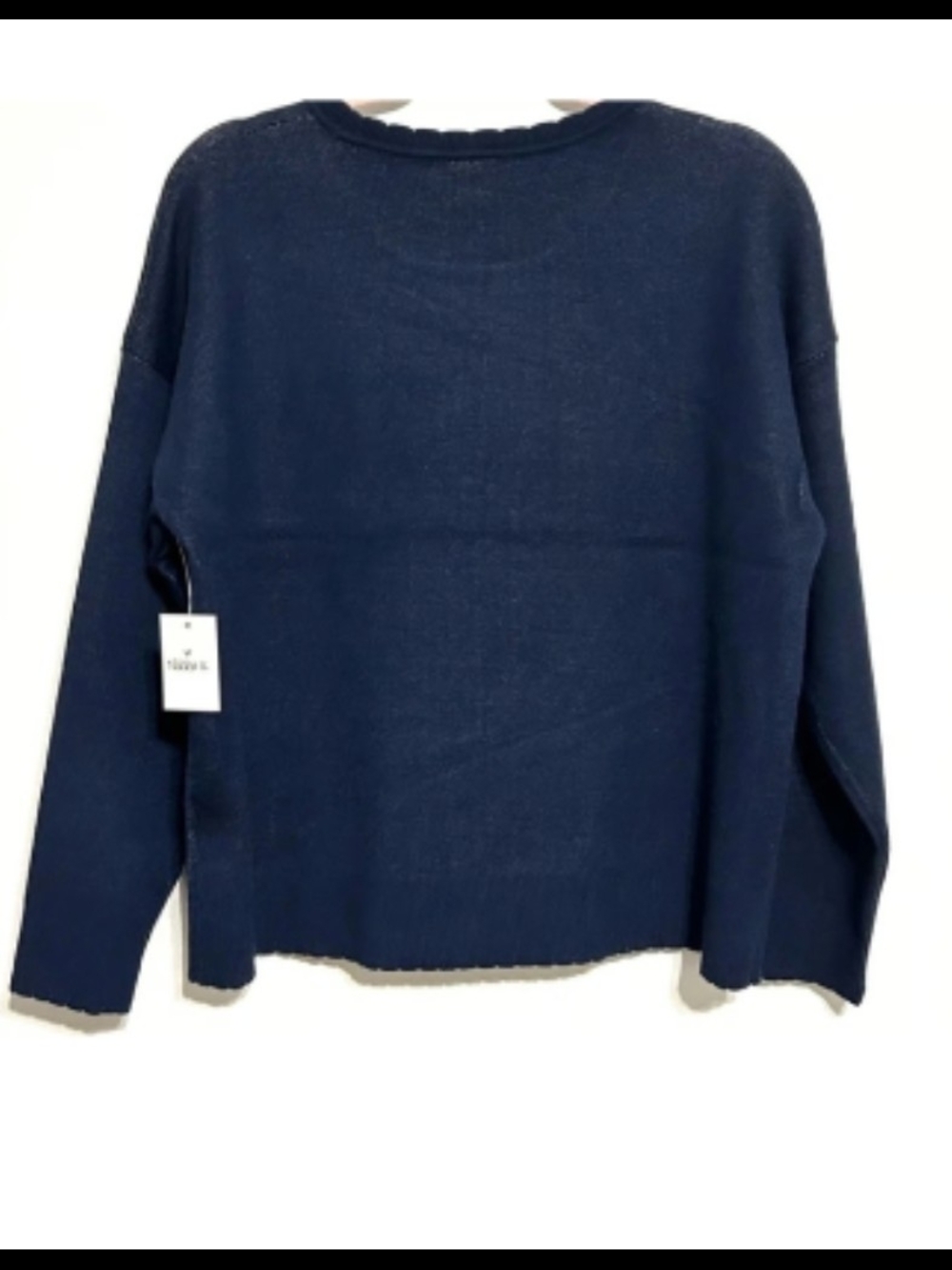 Navy Crewneck Sweater with Dachshund Motif - Picture 2 of 6